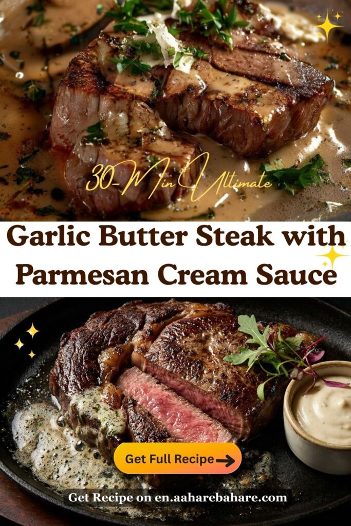 Garlic Butter Steak with Parmesan Cream
